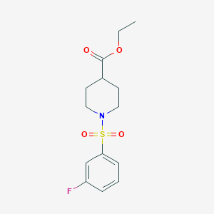 molecular formula C14H18FNO4S B261819 Ethyl 1-[(3-fluorophenyl)sulfonyl]-4-piperidinecarboxylate 