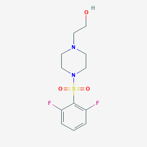 molecular formula C12H16F2N2O3S B261820 2-{4-[(2,6-Difluorophenyl)sulfonyl]-1-piperazinyl}ethanol 