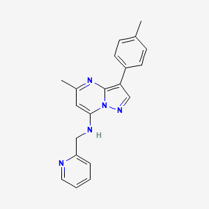 molecular formula C20H19N5 B2618201 5-methyl-3-(4-methylphenyl)-N-(pyridin-2-ylmethyl)pyrazolo[1,5-a]pyrimidin-7-amine CAS No. 902036-69-5