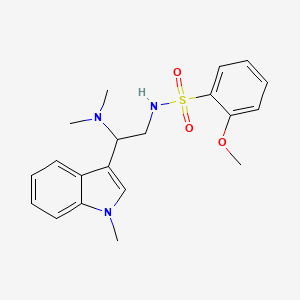 molecular formula C20H25N3O3S B2618209 N-(2-(dimethylamino)-2-(1-methyl-1H-indol-3-yl)ethyl)-2-methoxybenzenesulfonamide CAS No. 1421584-81-7