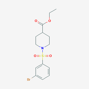 molecular formula C14H18BrNO4S B261822 Ethyl 1-[(3-bromophenyl)sulfonyl]-4-piperidinecarboxylate 