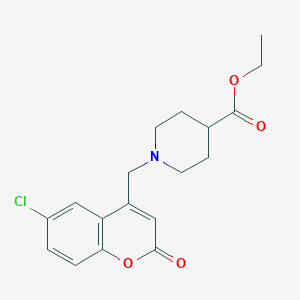 Ethyl 1-[(6-chloro-2-oxochromen-4-yl)methyl]piperidine-4-carboxylate
