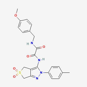 molecular formula C22H22N4O5S B2618231 N1-(5,5-二氧化-2-(对甲苯基)-4,6-二氢-2H-噻吩并[3,4-c]吡唑-3-基)-N2-(4-甲氧基苄基)草酰胺 CAS No. 899750-97-1