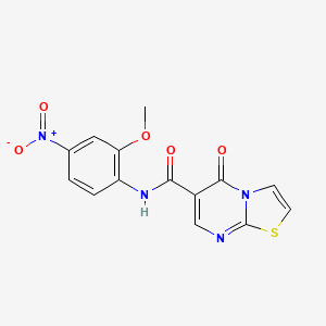 molecular formula C14H10N4O5S B2618232 N-(2-甲氧基-4-硝基苯基)-5-氧代-5H-噻唑并[3,2-a]嘧啶-6-甲酰胺 CAS No. 851944-54-2