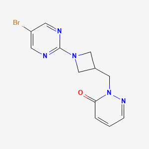 molecular formula C12H12BrN5O B2618234 2-{[1-(5-Bromopyrimidin-2-yl)azetidin-3-yl]methyl}-2,3-dihydropyridazin-3-one CAS No. 2199132-82-4