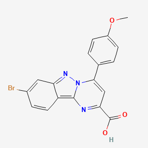 molecular formula C18H12BrN3O3 B2618235 8-Bromo-4-(4-methoxyphenyl)pyrimido[1,2-b]indazole-2-carboxylic acid CAS No. 1574302-94-5
