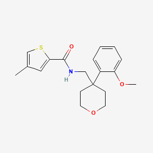 molecular formula C19H23NO3S B2618238 N-((4-(2-methoxyphenyl)tetrahydro-2H-pyran-4-yl)methyl)-4-methylthiophene-2-carboxamide CAS No. 1207011-90-2