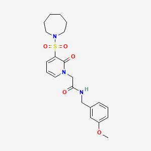 molecular formula C21H27N3O5S B2618239 2-(3-(azepan-1-ylsulfonyl)-2-oxopyridin-1(2H)-yl)-N-(3-methoxybenzyl)acetamide CAS No. 1251687-19-0