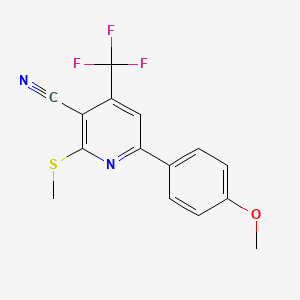 6-(4-Methoxyphenyl)-2-(methylthio)-4-(trifluoromethyl)nicotinonitrile