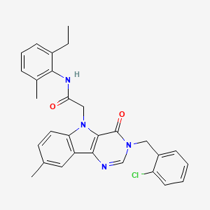 2-(3-(2-chlorobenzyl)-8-methyl-4-oxo-3H-pyrimido[5,4-b]indol-5(4H)-yl)-N-(2-ethyl-6-methylphenyl)acetamide