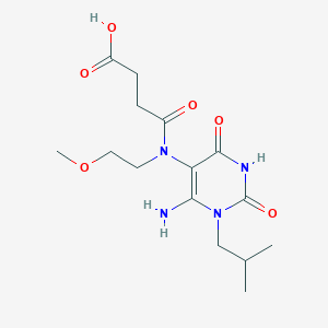 3-{[6-Amino-1-(2-methylpropyl)-2,4-dioxo-1,2,3,4-tetrahydropyrimidin-5-yl](2-methoxyethyl)carbamoyl}propanoic acid