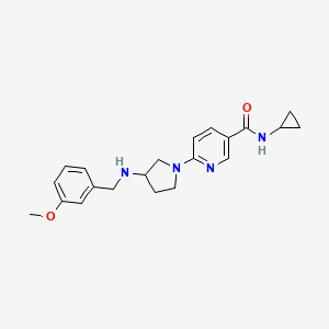molecular formula C21H26N4O2 B2618274 N~3~-cyclopropyl-6-{3-[(3-methoxybenzyl)amino]-1-pyrrolidinyl}nicotinamide CAS No. 1251599-06-0