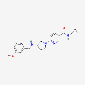 molecular formula C21H26N4O2 B2618274 N-cyclopropyl-6-(3-{[(3-methoxyphenyl)methyl]amino}pyrrolidin-1-yl)pyridine-3-carboxamide CAS No. 1251599-06-0