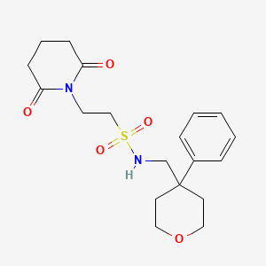 2-(2,6-dioxopiperidin-1-yl)-N-((4-phenyltetrahydro-2H-pyran-4-yl)methyl)ethanesulfonamide