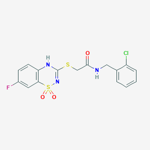N-(2-chlorobenzyl)-2-((7-fluoro-1,1-dioxido-4H-benzo[e][1,2,4]thiadiazin-3-yl)thio)acetamide