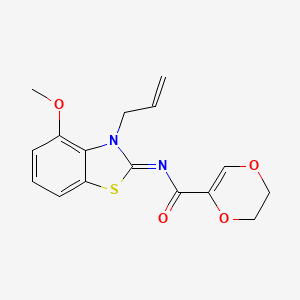 (Z)-N-(3-allyl-4-methoxybenzo[d]thiazol-2(3H)-ylidene)-5,6-dihydro-1,4-dioxine-2-carboxamide