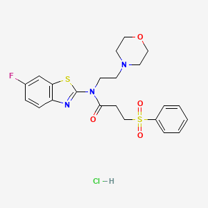 N-(6-fluorobenzo[d]thiazol-2-yl)-N-(2-morpholinoethyl)-3-(phenylsulfonyl)propanamide hydrochloride