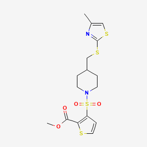 Methyl 3-((4-(((4-methylthiazol-2-yl)thio)methyl)piperidin-1-yl)sulfonyl)thiophene-2-carboxylate