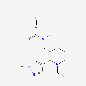 N-[[1-Ethyl-2-(1-methylpyrazol-4-yl)piperidin-3-yl]methyl]-N-methylbut-2-ynamide