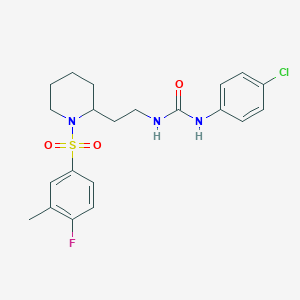 1-(4-Chlorophenyl)-3-(2-(1-((4-fluoro-3-methylphenyl)sulfonyl)piperidin-2-yl)ethyl)urea