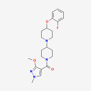 (4-(2-fluorophenoxy)-[1,4'-bipiperidin]-1'-yl)(3-methoxy-1-methyl-1H-pyrazol-4-yl)methanone