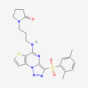 1-[3-({3-[(2,5-Dimethylphenyl)sulfonyl]thieno[2,3-e][1,2,3]triazolo[1,5-a]pyrimidin-5-yl}amino)propyl]pyrrolidin-2-one