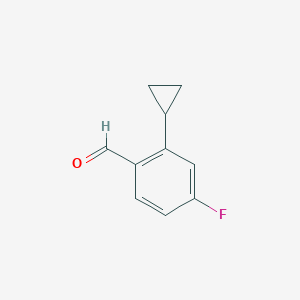 molecular formula C10H9FO B2618304 2-Cyclopropyl-4-fluorobenzaldehyde CAS No. 1697223-54-3