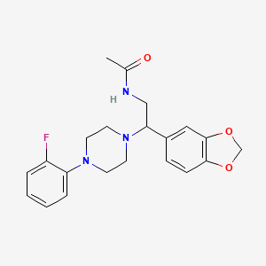 N-(2-(benzo[d][1,3]dioxol-5-yl)-2-(4-(2-fluorophenyl)piperazin-1-yl)ethyl)acetamide