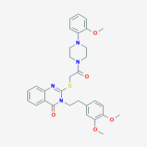 3-[2-(3,4-Dimethoxyphenyl)ethyl]-2-[2-[4-(2-methoxyphenyl)piperazin-1-yl]-2-oxoethyl]sulfanylquinazolin-4-one