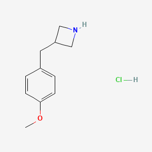 molecular formula C11H16ClNO B2618335 3-(4-Methoxybenzyl)azetidine hydrochloride CAS No. 1172289-43-8; 937612-77-6