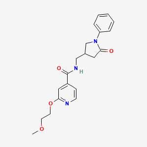 2-(2-methoxyethoxy)-N-((5-oxo-1-phenylpyrrolidin-3-yl)methyl)isonicotinamide