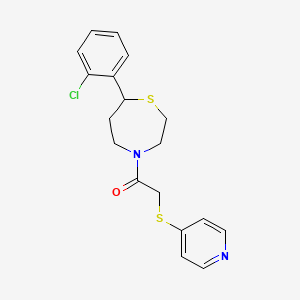 1-(7-(2-Chlorophenyl)-1,4-thiazepan-4-yl)-2-(pyridin-4-ylthio)ethanone