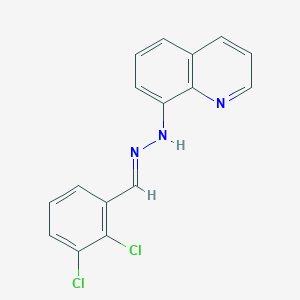molecular formula C16H11Cl2N3 B2618353 8-[(E)-2-[(2,3-dichlorophenyl)methylidene]hydrazin-1-yl]quinoline CAS No. 478258-68-3