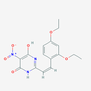2-[(Z)-2-(2,4-diethoxyphenyl)ethenyl]-6-hydroxy-5-nitropyrimidin-4(3H)-one