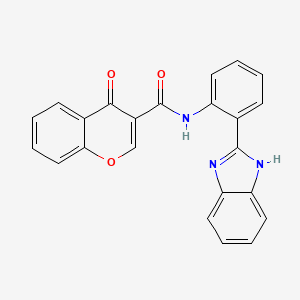 molecular formula C23H15N3O3 B2618359 N-(2-(1H-benzo[d]imidazol-2-yl)phenyl)-4-oxo-4H-chromene-3-carboxamide CAS No. 477555-02-5