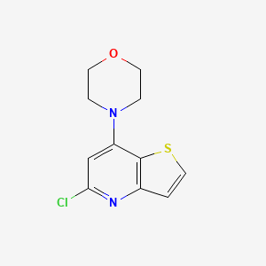 molecular formula C11H11ClN2OS B2618367 4-(5-Chlorothieno[3,2-b]pyridin-7-yl)morpholine CAS No. 2138027-36-6