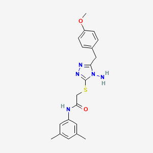 molecular formula C20H23N5O2S B2618369 2-[[4-氨基-5-[(4-甲氧基苯基)甲基]-1,2,4-三唑-3-基]硫代]-N-(3,5-二甲基苯基)乙酰胺 CAS No. 900007-22-9