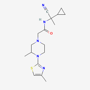 molecular formula C17H25N5OS B2618378 N-(1-cyano-1-cyclopropylethyl)-2-[3-methyl-4-(4-methyl-1,3-thiazol-2-yl)piperazin-1-yl]acetamide CAS No. 1355827-60-9