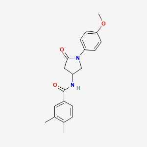 molecular formula C20H22N2O3 B2618380 N-(1-(4-甲氧基苯基)-5-氧代吡咯烷-3-基)-3,4-二甲基苯甲酰胺 CAS No. 896276-37-2