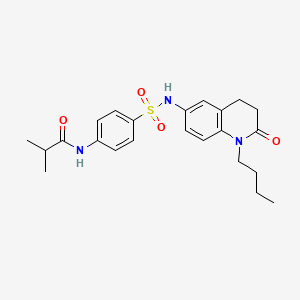 molecular formula C23H29N3O4S B2618381 N-(4-(N-(1-butyl-2-oxo-1,2,3,4-tetrahydroquinolin-6-yl)sulfamoyl)phenyl)isobutyramide CAS No. 951506-25-5