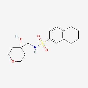 molecular formula C16H23NO4S B2618390 N-((4-hydroxytetrahydro-2H-pyran-4-yl)methyl)-5,6,7,8-tetrahydronaphthalene-2-sulfonamide CAS No. 1351659-62-5