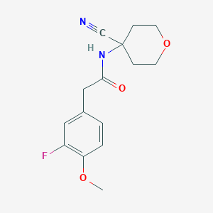 molecular formula C15H17FN2O3 B2618395 N-(4-Cyanooxan-4-yl)-2-(3-fluoro-4-methoxyphenyl)acetamide CAS No. 2224323-20-8