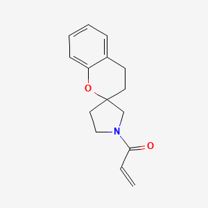 molecular formula C15H17NO2 B2618396 1-{3,4-Dihydrospiro[1-benzopyran-2,3'-pyrrolidine]-1'-yl}prop-2-en-1-one CAS No. 2094402-17-0