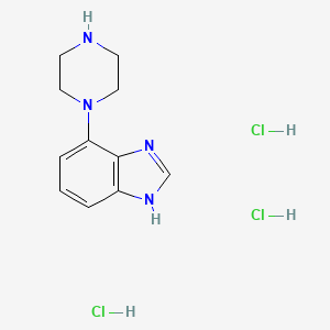 molecular formula C11H17Cl3N4 B2618416 4-(Piperazin-1-yl)-1H-benzo[d]imidazole trihydrochloride CAS No. 2172596-58-4