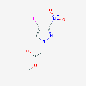 molecular formula C6H6IN3O4 B2618430 Methyl 2-(4-iodo-3-nitropyrazolyl)acetate CAS No. 1354705-51-3