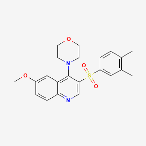 molecular formula C22H24N2O4S B2618431 4-[3-(3,4-Dimethylphenyl)sulfonyl-6-methoxyquinolin-4-yl]morpholine CAS No. 867040-16-2