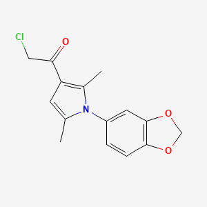 molecular formula C15H14ClNO3 B2618435 1-[1-(2H-1,3-benzodioxol-5-yl)-2,5-dimethyl-1H-pyrrol-3-yl]-2-chloroethan-1-one CAS No. 731003-80-8