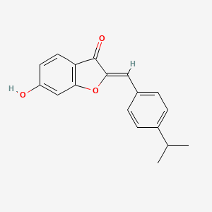 molecular formula C18H16O3 B2618450 (2Z)-6-hydroxy-2-(4-isopropylbenzylidene)-1-benzofuran-3(2H)-one CAS No. 210360-91-1