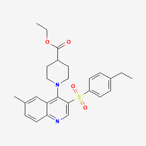 molecular formula C26H30N2O4S B2618459 乙基1-(3-((4-乙苯基)磺酰基)-6-甲基喹啉-4-基)哌啶-4-羧酸酯 CAS No. 899356-10-6