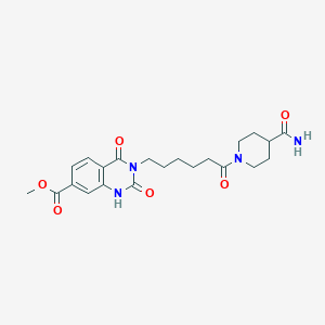 methyl 3-[6-(4-carbamoylpiperidin-1-yl)-6-oxohexyl]-2,4-dioxo-1H-quinazoline-7-carboxylate
